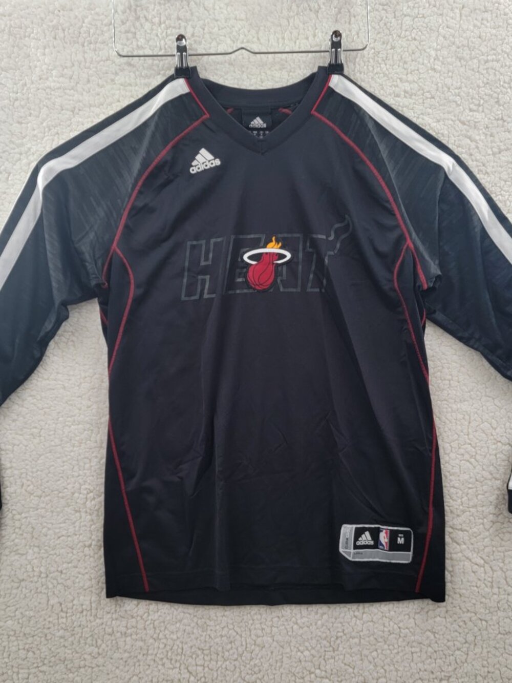 Adidas NBA Mens Miami Heat Long Sleeve Climacool Shirt  Size Medium